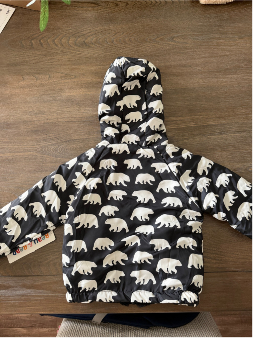 Boys Beau & Bear Reversible Polar Bear Jacket Size 2T Black White